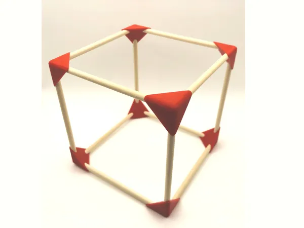 Connecteur cube pour baguettes en bois