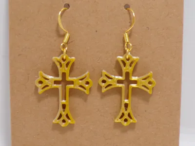 Ornate Cross Earrings