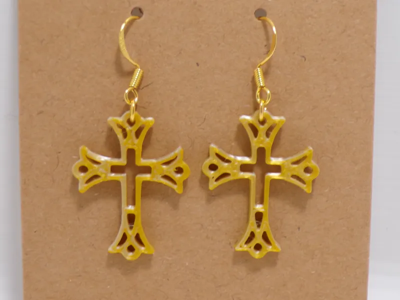 Ornate Cross Earrings