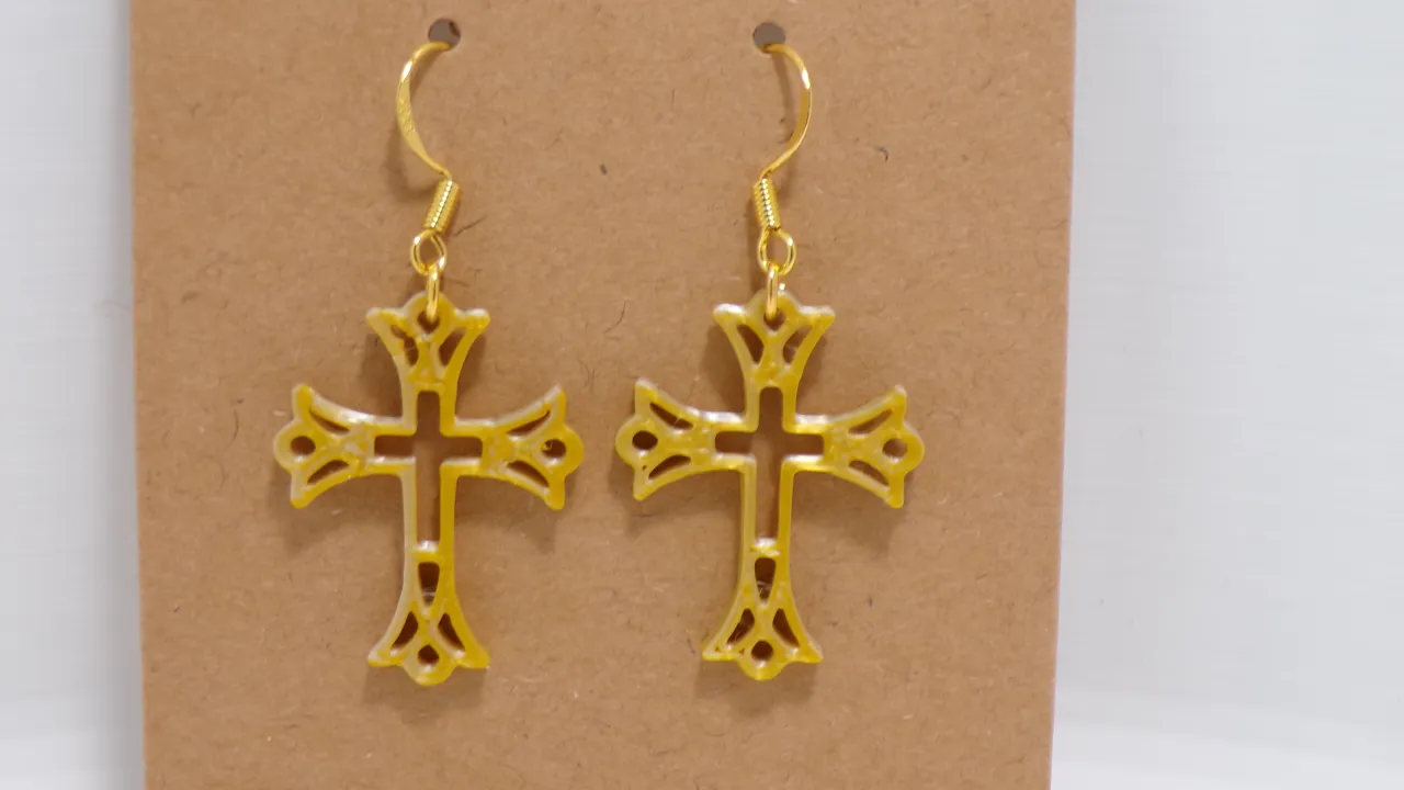 Ornate Cross Earrings view 4