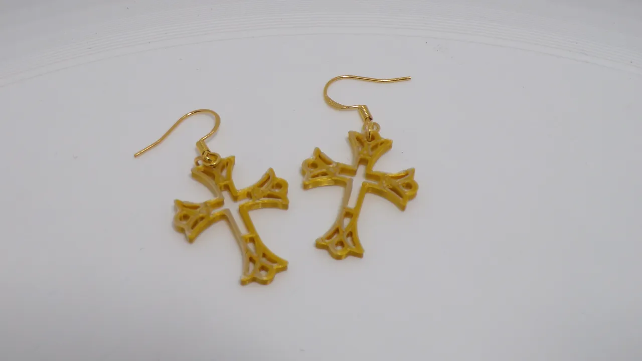 Ornate Cross Earrings view 2