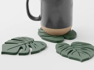 Monstera Leaf Coaster. Drinks Coasters