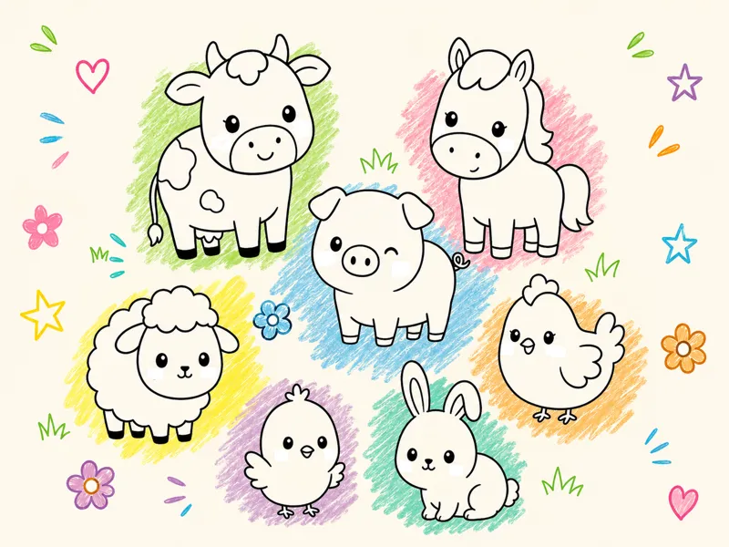 Animalitos de granja para pintar