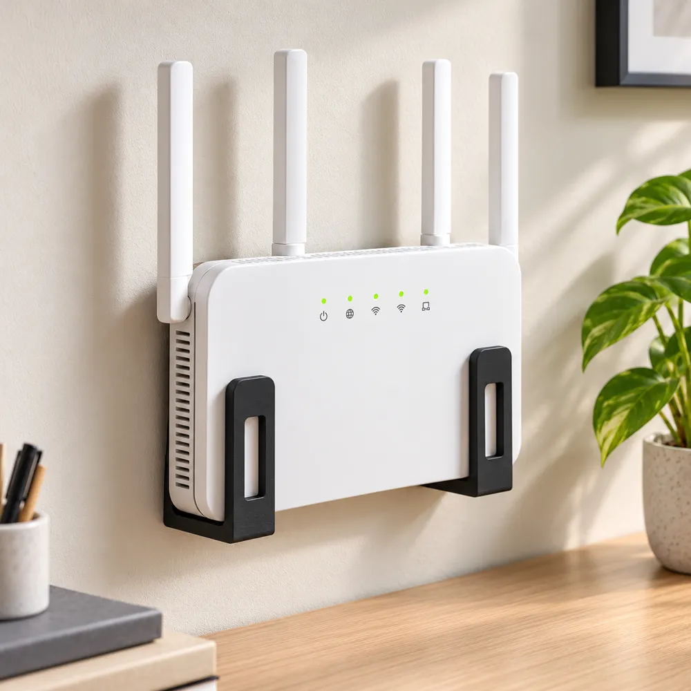 Universal Wi-Fi Router Wall Mount Brackets - Free 3D Print Model ...