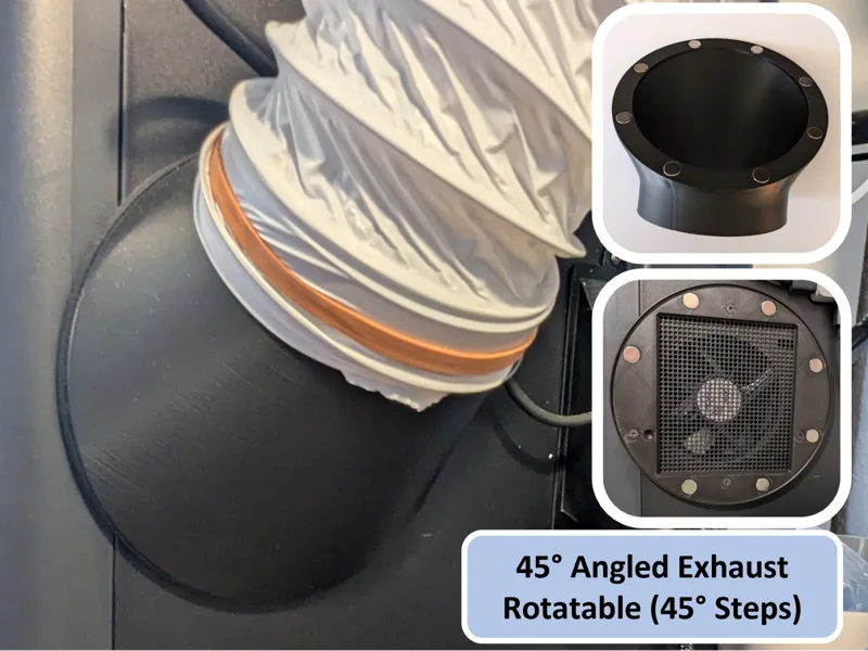 P1/X1 Exhaust Fan Adaptor 100 mm hose 45° angled