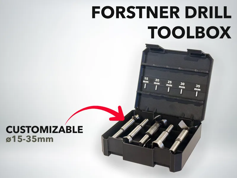 Forstner Drill Bit Case |Customizable 15-35mm