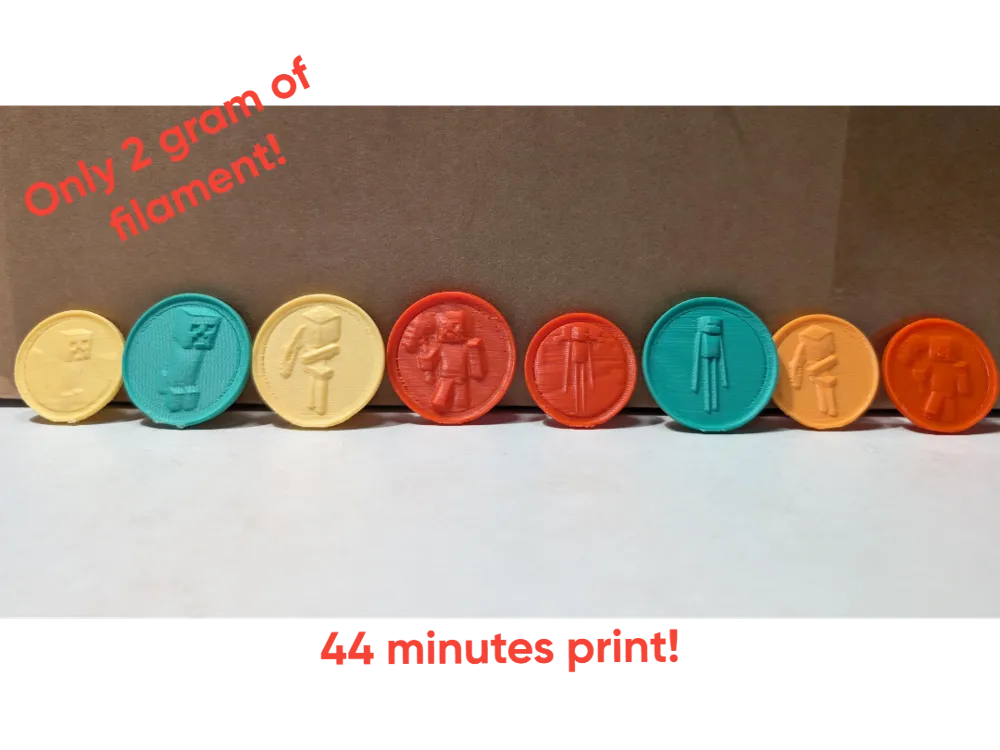 Minecraft characters coins/medallions by forte96MakerWorld: Download ...