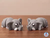 3 colored elephants