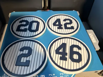 Yankees Monument Park Coasters 4" Number Rounds