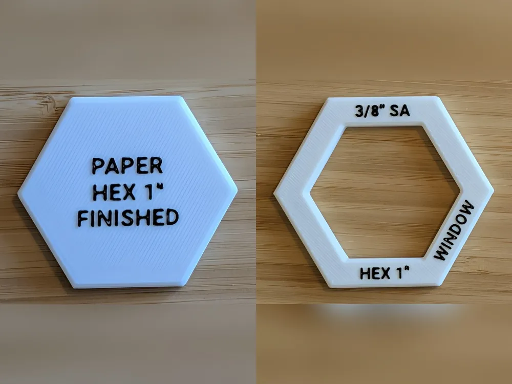 Pla Example EPP Hexagon Template, English Paper Piecing - Free 3D Print Model ...