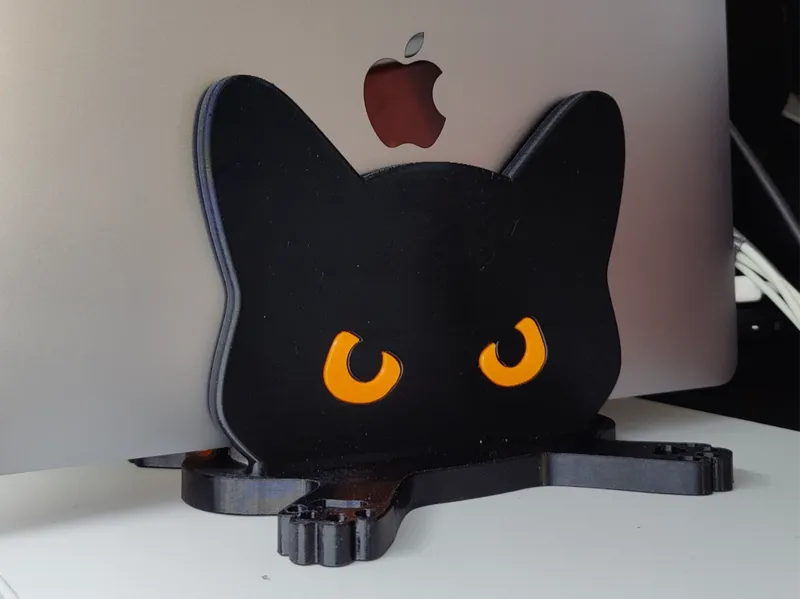 Vertical laptop stand (angry cat)
