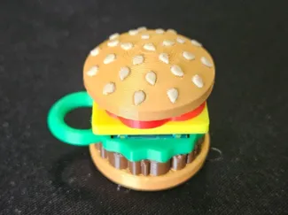 Mini Hamburger Fidget Button Keychain
