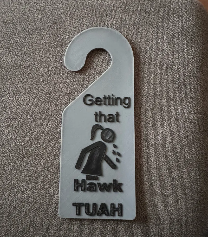 Hawk Tuah do not disturb sign Bitte nicht stören