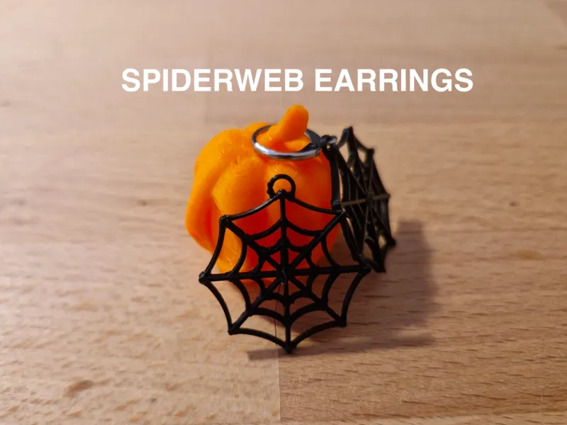 Halloween Spiderweb Earrings - fast print