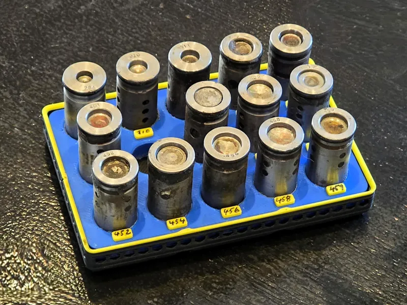 Lubrisizer die tray with Gridfinity