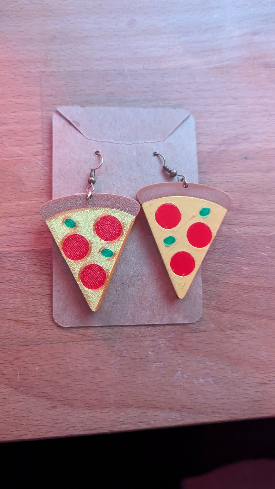 Golden Pizza Earrings view 3