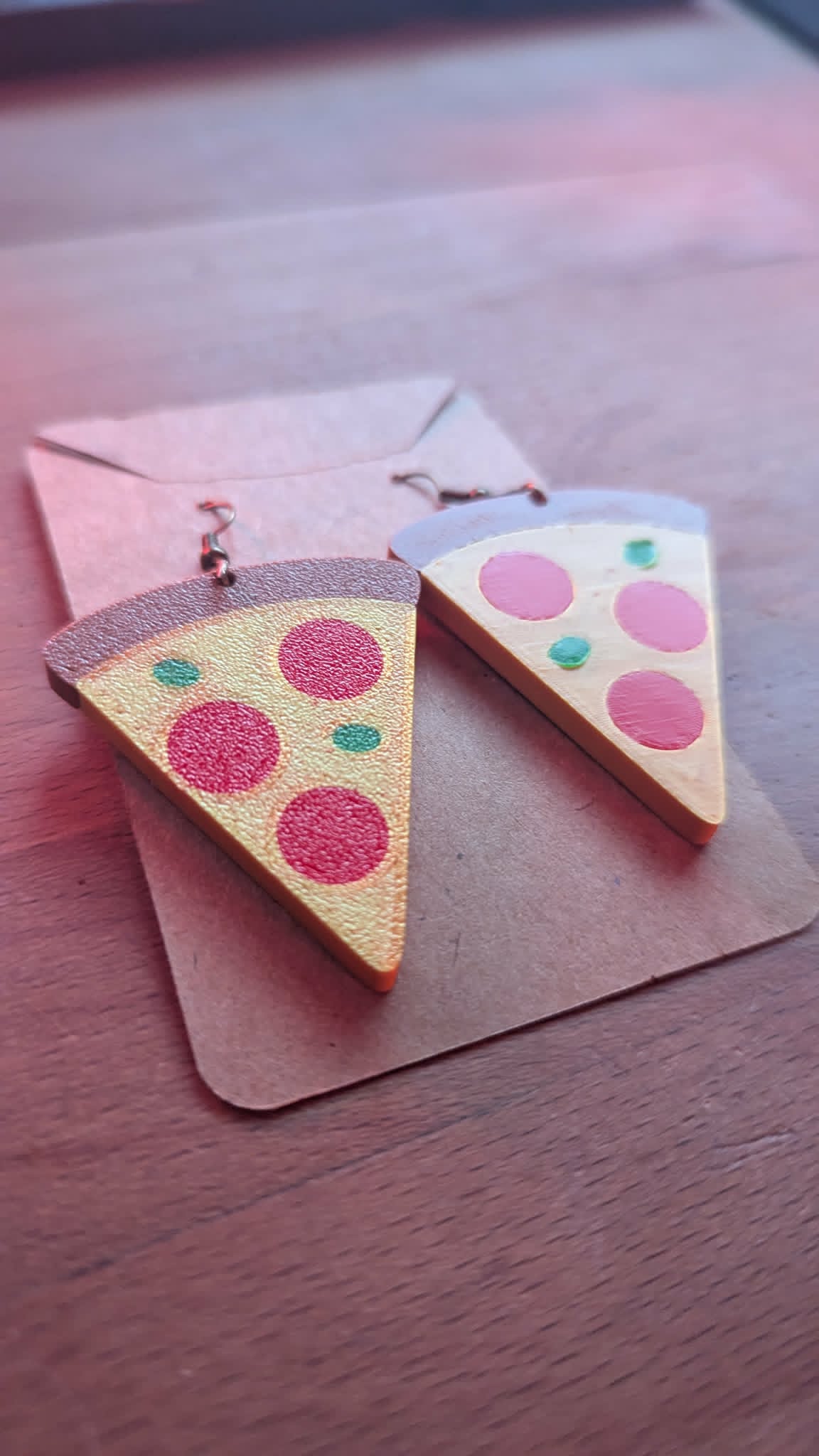 Golden Pizza Earrings view 4