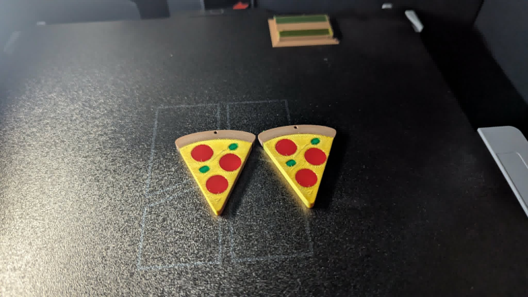 Golden Pizza Earrings view 2