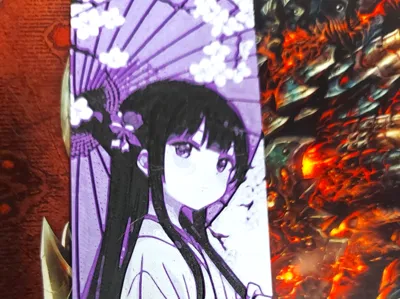 anime girl in kimono with parasol