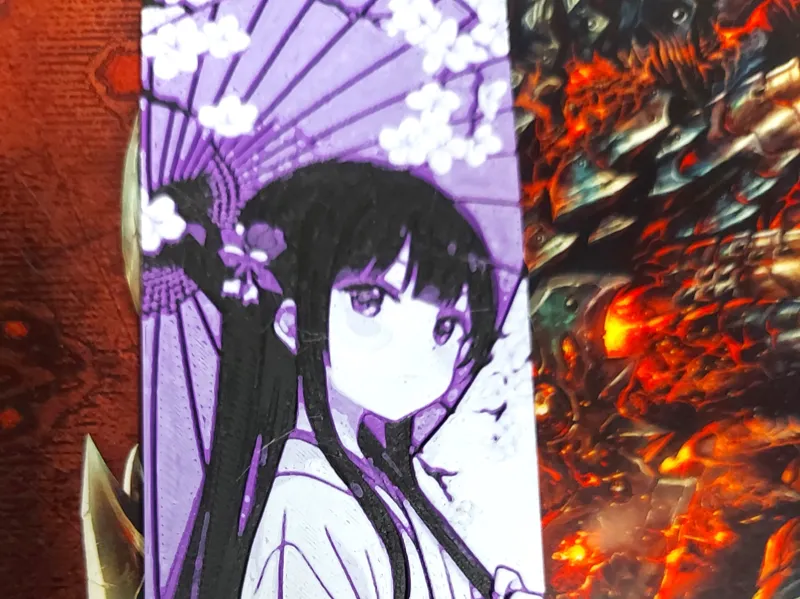 anime girl in kimono with parasol