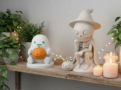 Sitting Ghost and Thinking Skeleton