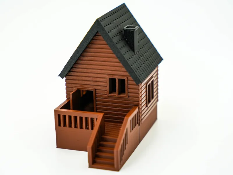 Wooden LED House with Terrace PLA Lantern Tealight