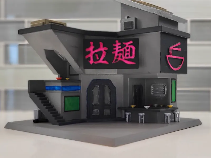 Futuristic Cyberpunk Ramen Shop