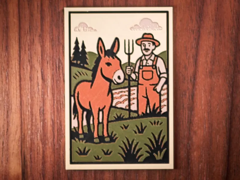 Farmer and donkey