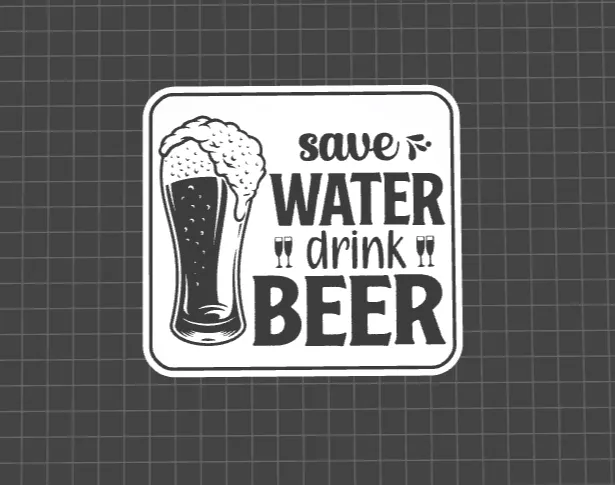 save water drink beer coaster gift 
