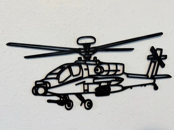 Déco murale grand format hélicoptère Apache