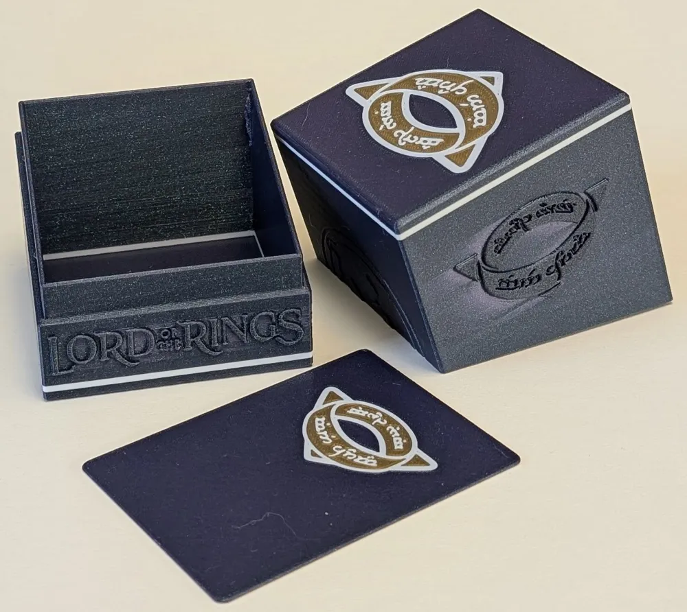 Koleksiyonluk Orta Dünya Temalı Tahta Oyun Kartı Kutusu Dekoratif Süs