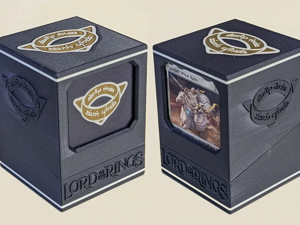 Koleksiyonluk Orta Dünya Temalı Tahta Oyun Kartı Kutusu Dekoratif Süs