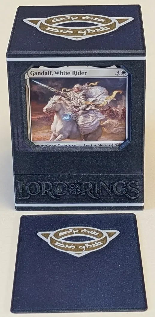 Koleksiyonluk Orta Dünya Temalı Tahta Oyun Kartı Kutusu Dekoratif Süs