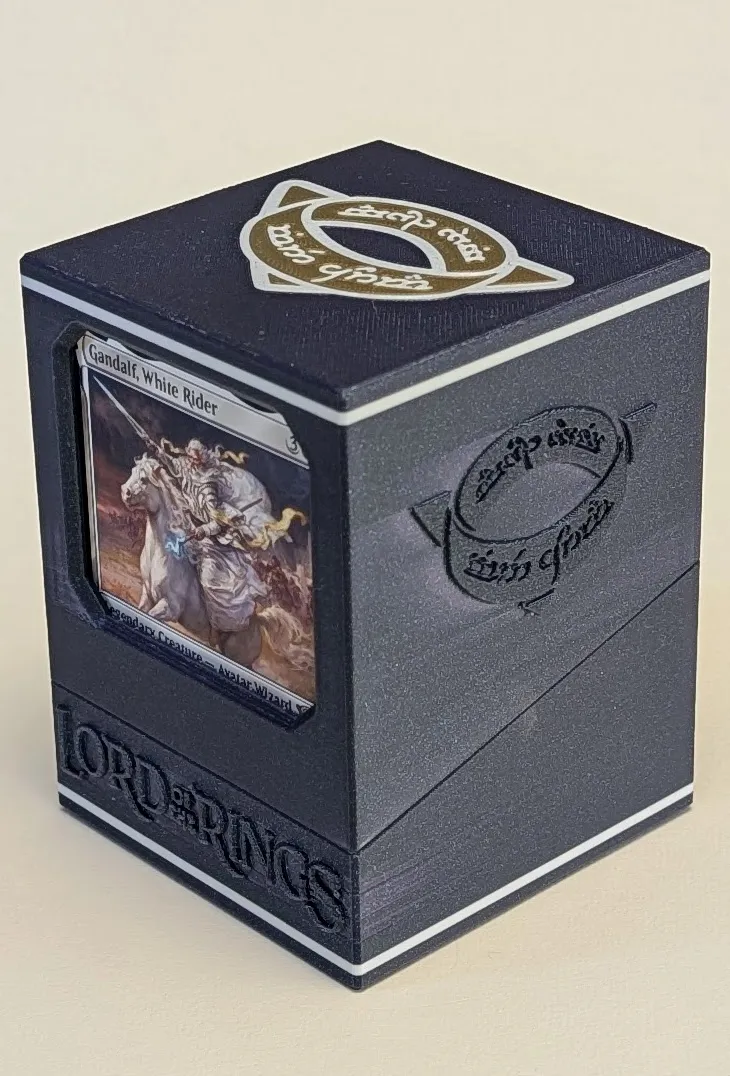 Koleksiyonluk Orta Dünya Temalı Tahta Oyun Kartı Kutusu Dekoratif Süs