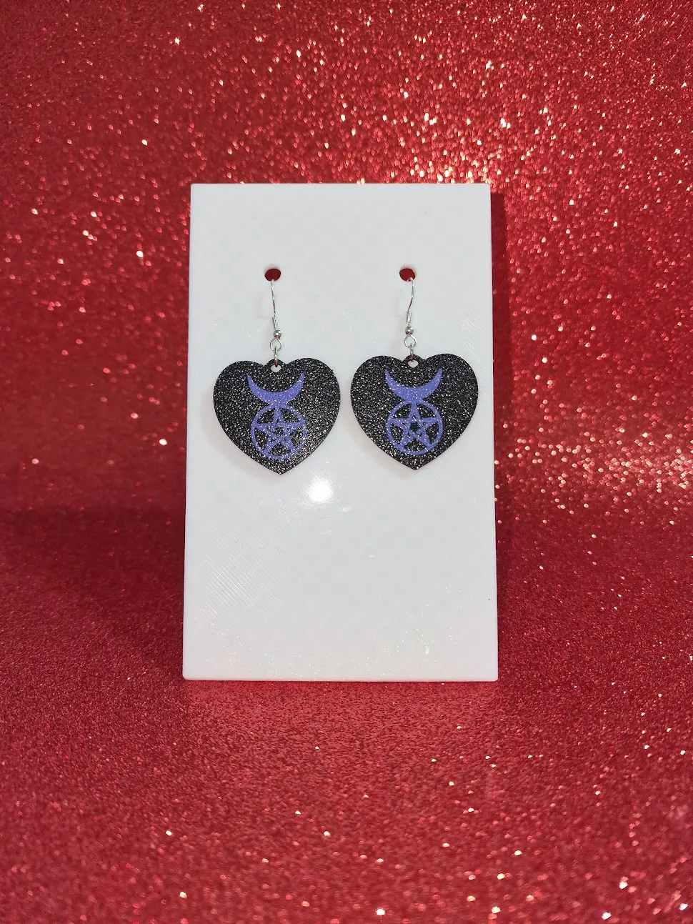 Horned God pentacle earrings view 2