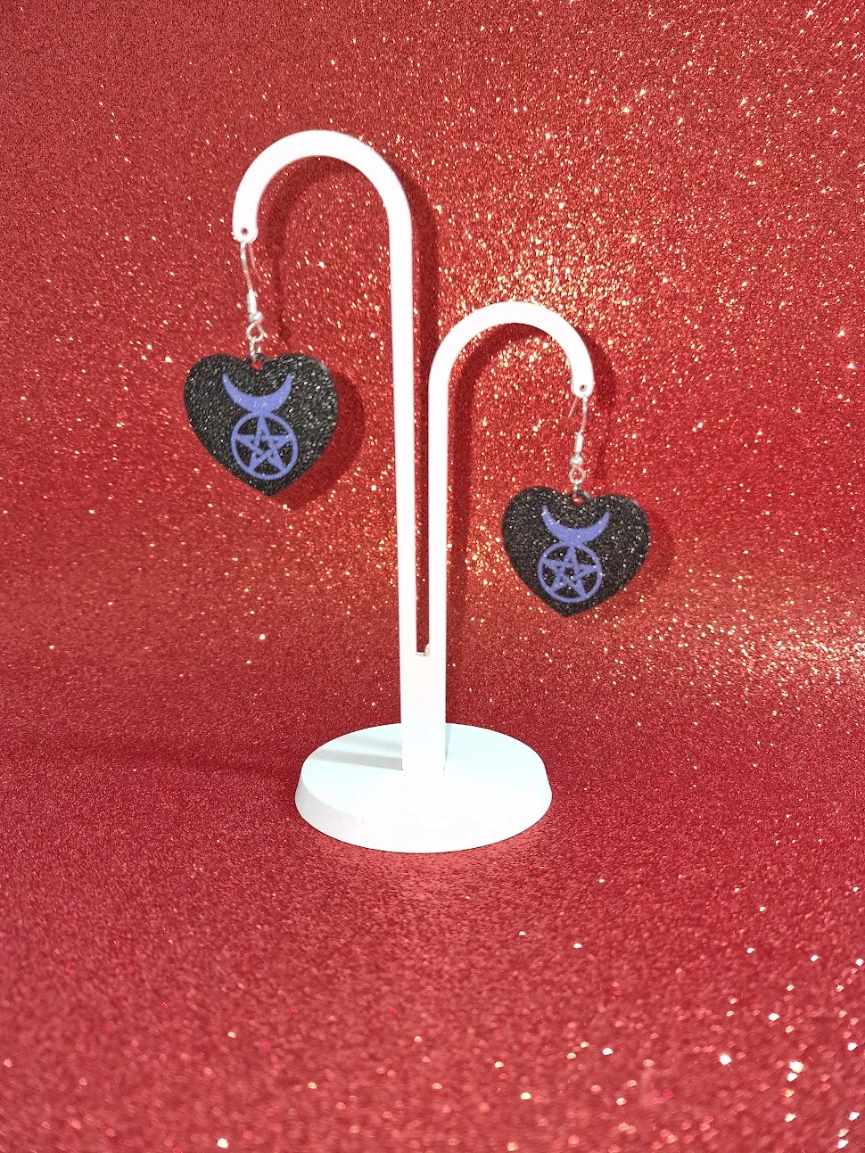 Horned God pentacle earrings view 3