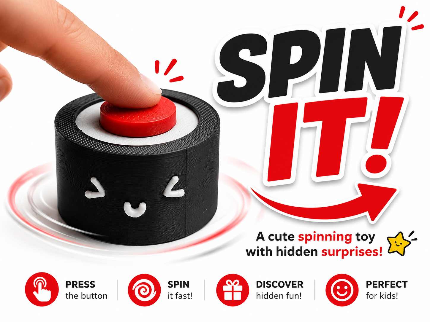 Sushi Fidget Spinner — Toy with Box & Chopsticks
