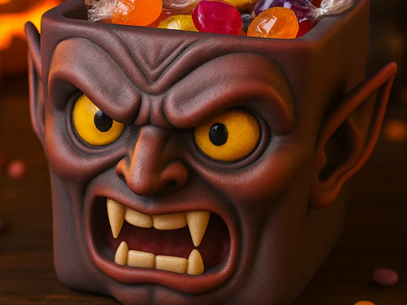Vampire Halloween Candy Basket / Holder/Planter