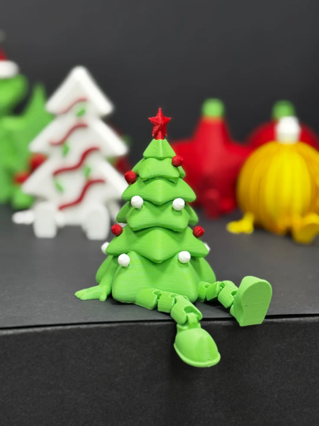 Christmas tree with ornament, hands, flexible legs view 4