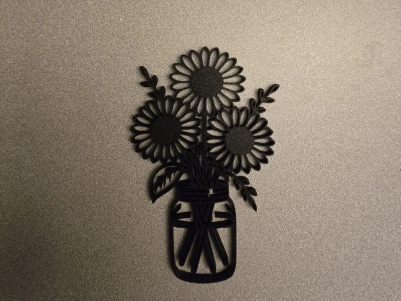 Sunflower Bouquet Silhouette - Wall Art 