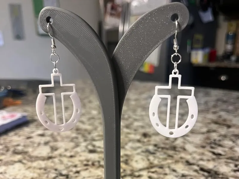Horseshoe Cross Earrings