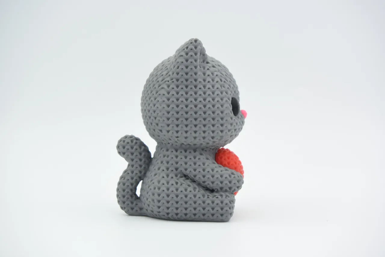 Knitted Cat With Heart - Valentine's Day view 2