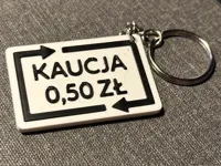 Simple keychain, only with text “KAUCJA 0,50 ZŁ”