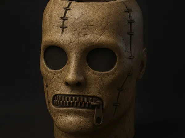 Masque grotesque en forme de pot