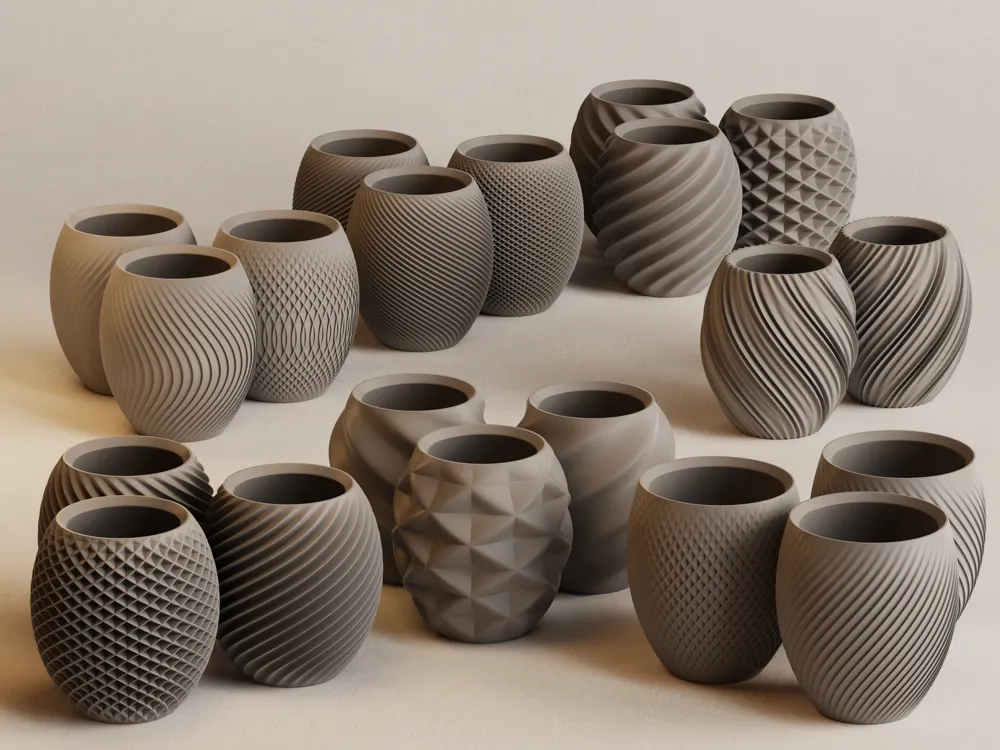 Aya Sfera 3D printed desk organizer twisted surface pen holder