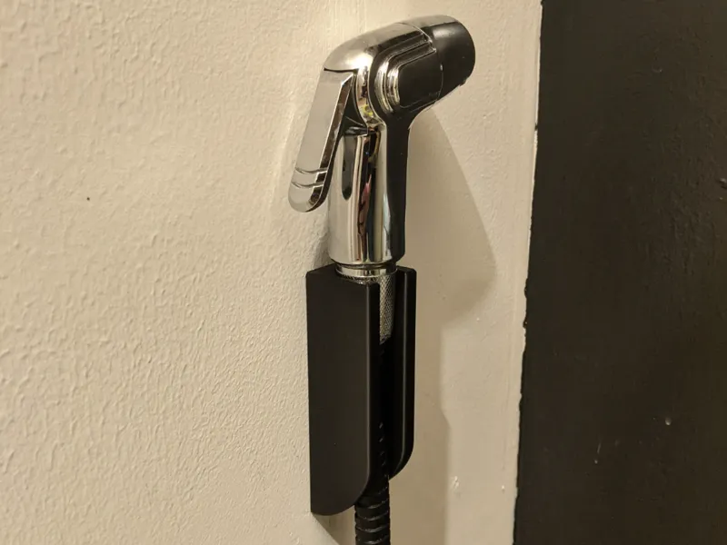 Slim Wall-Mount Bidet Sprayer Holder