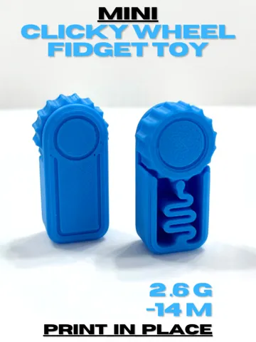Objeto manipulable: Mini Clicky Wheel Fidget Toy (Print in Place) — vista de referencia 2