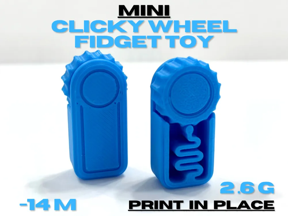 Objeto manipulable: Mini Clicky Wheel Fidget Toy (Print in Place). Referencia del modelo original.