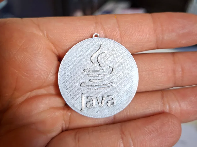 Chaveiro logo do Java em alto relevo
