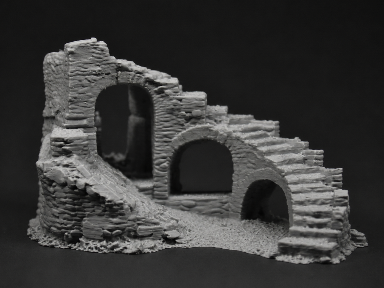 Ruined Stone Stairway - DND Miniature Terrain